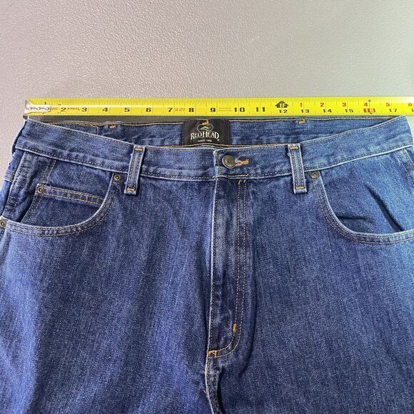 RED HEAD Jeans Relaxed Fit Straight Leg Denim Workwear Classic Mens 36x32 Blue - Picture 4 of 9